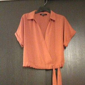 Sweet Rain Rust Wrap Blouse